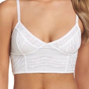 Intimately Free People Longline Crop White Bralette